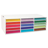 Classroom Keepers Letter-size Construction Paper Sorter-storage Box, 15 Sections, 29 1-4" X 12 7-8" X 9 3-8", White