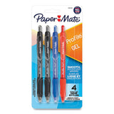 Profile Gel Pen, Retractable, Medium 0.7 Mm, Assorted Ink And Barrel Colors, 4-pack