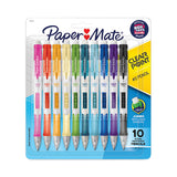 Clear Point Mechanical Pencil, 0.7 Mm, Hb (#2), Black Lead, Assorted Barrel Colors, 10-pack