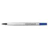 Refill For Parker Roller Ball Pens, Medium Point, Blue Ink