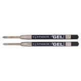 Refill For Parker Retractable Gel Ink Roller Ball Pens, Medium Point, Black Ink, 2-pack