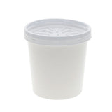 Paper Round Food Container And Lid Combo, 16 Oz, 3.75" X 3.88", White, 250-carton