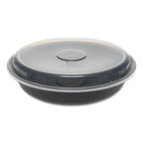 Earthchoice Versa2go Microwaveable Containers, 46 Oz, 9 X 9 X 1.7, Black-clear, 150-carton