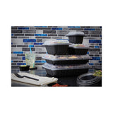 Earth Choice Entrée2go Takeout Containers, 3-compartment, 48 Oz, 11.75 X 8.75 X 2.13, Black, 200-carton