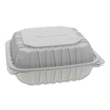 Vented Microwavable Hinged-lid Takeout Container, 8.5 X 8.5 X 3.1, 3-compartment, White, 146-carton