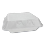 Smartlock Foam Hinged Containers, Large, 9 X 9.25 X 3.25, 3-compartment, White, 150-carton