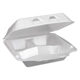 Foam Hinged Lid Containers, Dual Tab Lock, 9 X 9 X 3.25, 1-compartment, Black, 150-carton