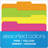 Glow File Folders, 1-3-cut Tabs, Letter Size, Assorted, 24-pack