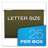Reinforced Hanging File Folders, Letter Size, 1-5-cut Tab, Standard Green, 25-box