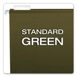 Reinforced Hanging File Folders, Letter Size, 1-5-cut Tab, Standard Green, 25-box