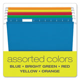 Extra Capacity Reinforced Hanging File Folders With Box Bottom, Letter Size, 1-5-cut Tab, Assorted, 25-box