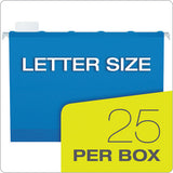 Surehook Reinforced Extra-capacity Hanging Box File, Letter Size, 1-5-cut Tab, Blue, 25-box