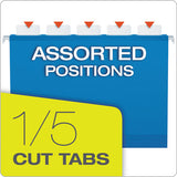 Surehook Reinforced Extra-capacity Hanging Box File, Letter Size, 1-5-cut Tab, Blue, 25-box