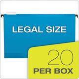 Surehook Hanging Folders, Legal Size, 1-5-cut Tab, Assorted, 20-box