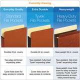 File Pocket W- Tyvek, 3.5" Expansion, Letter Size, Redrope, 10-box