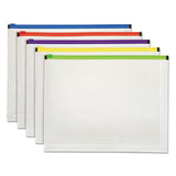 Poly Zip Envelope, Zipper Closure, 10 X 13, Assorted, 5-pack