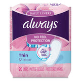 Thin Daily Panty Liners, Regular, 120-pack, 6 Packs-carton