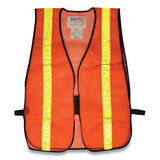 Hook And Loop Safety Vest, Hi-viz Orange With Yellow Prismatic Tape, One Size Fits Most
