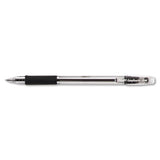Easytouch Stick Ballpoint Pen, Medium 1mm, Black Ink, Clear Barrel, Dozen