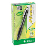 Rexgrip Begreen Retractable Ballpoint Pen, Medium 1mm, Black Ink-barrel, Dozen