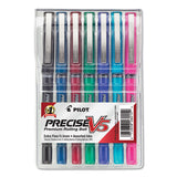 Precise V7 Stick Roller Ball Pen, Fine 0.7mm, Blue Ink-barrel, Dozen