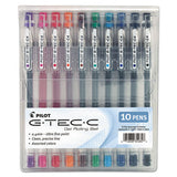G-tec-c Ultra Stick Gel Pen, Ultra-fine 0.4 Mm, Assorted Ink, Clear Barrel, 10-pack