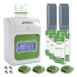Ub1000 Electronic Non-calculating Time Clock Bundle, Lcd Display, Beige-green