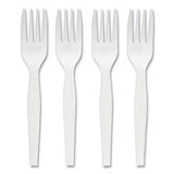Eco-id Mediumweight Compostable Cutlery, Fork, White, 300-pack