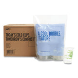 Eco-id Compostable Pla Corn Plastic Cold Cups, 12 Oz, Clear-green, 50-pack, 6 Packs-carton