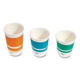 Insulated Paper Hot Cups, 12 Oz, White-blue, 40-pack