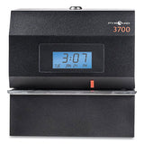 3700 Heavy-duty Time Clock And Document Stamp, Lcd Display, Black