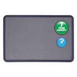 Contour Fabric Bulletin Board, 36 X 24, Gray Surface, Black Plastic Frame