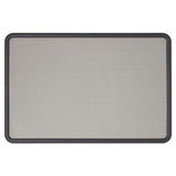 Contour Fabric Bulletin Board, 36 X 24, Gray Surface, Black Plastic Frame