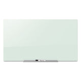 Invisamount Magnetic Glass Marker Board, Frameless, 74" X 42", White Surface