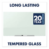 Invisamount Magnetic Glass Marker Board, Frameless, 74" X 42", White Surface