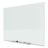 Invisamount Magnetic Glass Marker Board, Frameless, 85" X 48", White Surface