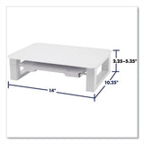 Adjustable Height Desktop Glass Monitor Riser With Dry-erase Board, 14 X 10.25 X 2.5 To 5.25, White, Supports 100 Lb