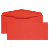 Colored Envelope, #10, Bankers Flap, Gummed Closure, 4.13 X 9.5, Red, 25-pack
