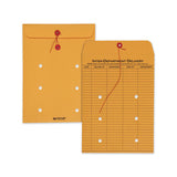 Brown Kraft String & Button Interoffice Envelope, #90, One-sided Five-column Format, 9 X 12, Brown Kraft, 100-carton