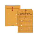 Brown Kraft String & Button Interoffice Envelope, #90, One-sided Five-column Format, 9 X 12, Brown Kraft, 100-carton