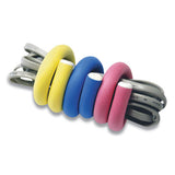 Flexi Ties Cushioned Cable Ties, 0.4" X 5", Assorted Colors, 8-pack