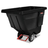 Commercial Rotomolded Tilt Truck, Rectangular, Plastic, 1,250 Lb Capacity, Black