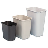 Deskside Plastic Wastebasket, Rectangular, 3.5 Gal, Black