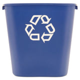 Medium Deskside Recycling Container, Rectangular, Plastic, 28.13 Qt, Blue