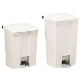 Step-on Receptacle, Rectangular, Polyethylene, 18 Gal, Beige