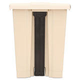 Step-on Receptacle, Rectangular, Polyethylene, 18 Gal, Beige