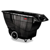 Structural Foam Tilt Truck, Rectangular, 2,100 Lb Capacity, Black