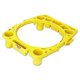 Standard Rim Caddy, 4-compartment, Fits 32.5" Dia Cans, 26.5w X 6.75h, Yellow