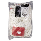 Web Foot Wet Mop Head, Shrinkless, Cotton-synthetic, White, Large, 6-carton