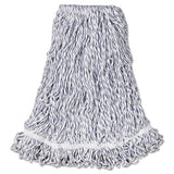 Web Foot Finish Mop, White, Med, Cotton-synthetic, 1". White Headband, 6-carton